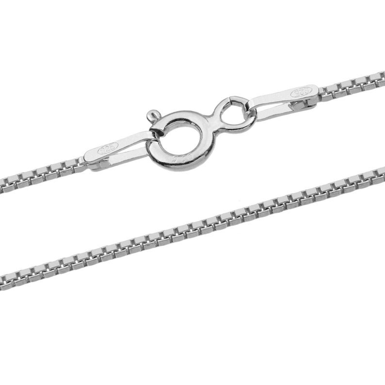 Silberne 1.0 mm Venezianerkette 925 Sterling Längen 40-75 cm Rhodium Plated 925