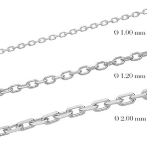 Silberne 1.0 mm Ankerketten 925 Sterling Längen 40-75 cm Bild 2