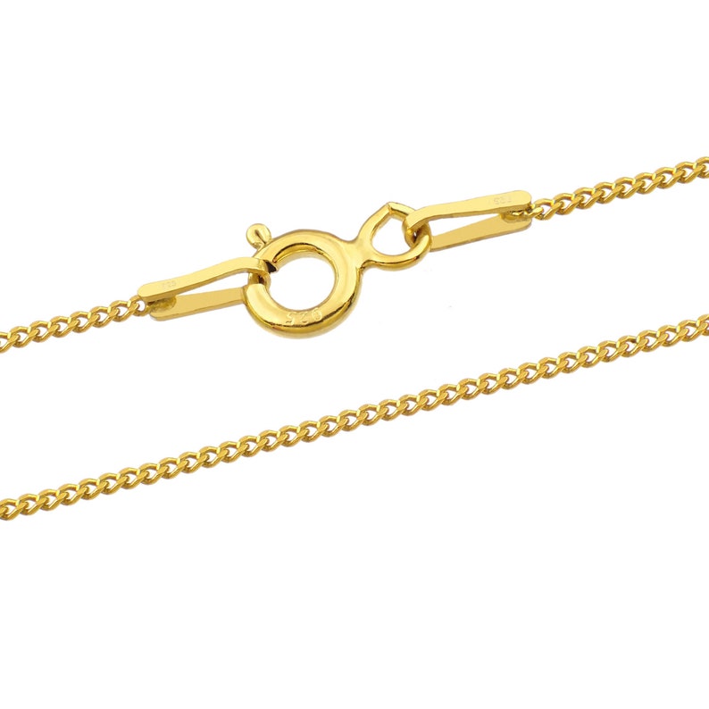 Zilveren 0.6 mm Stoepkettingen 925 Sterling Lengtes 40-75 cm Yellow Gold 18k Pl