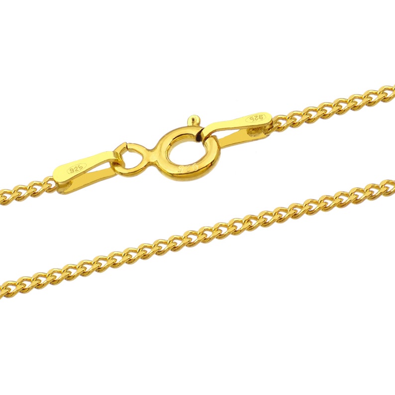 Silberne 1.3 mm Panzerketten 925 Sterling Längen 40-75 cm Yellow Gold 18k Pl