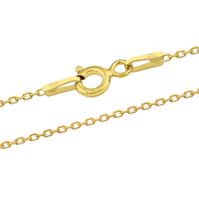 Silver 1.0 mm Rolo Chains 925 Sterling Lengths 40-75 cm Yellow Gold 18k Pl