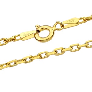 Silberne 2.0 mm Ankerketten 925 Sterling Längen 40-75 cm Yellow Gold 18k Pl