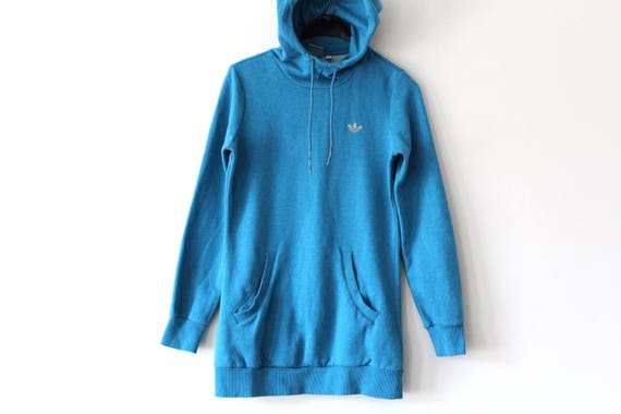 adidas trefoil hoodie blue