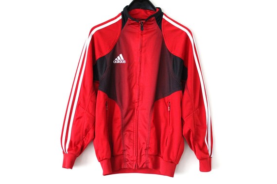 red and white adidas windbreaker