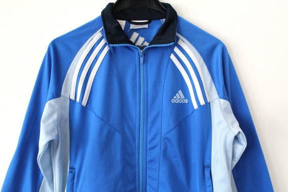 blue and grey adidas tracksuit