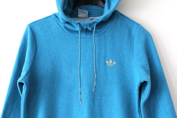 adidas trefoil hoodie blue