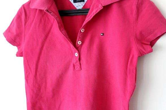 pink tommy hilfiger polo shirt