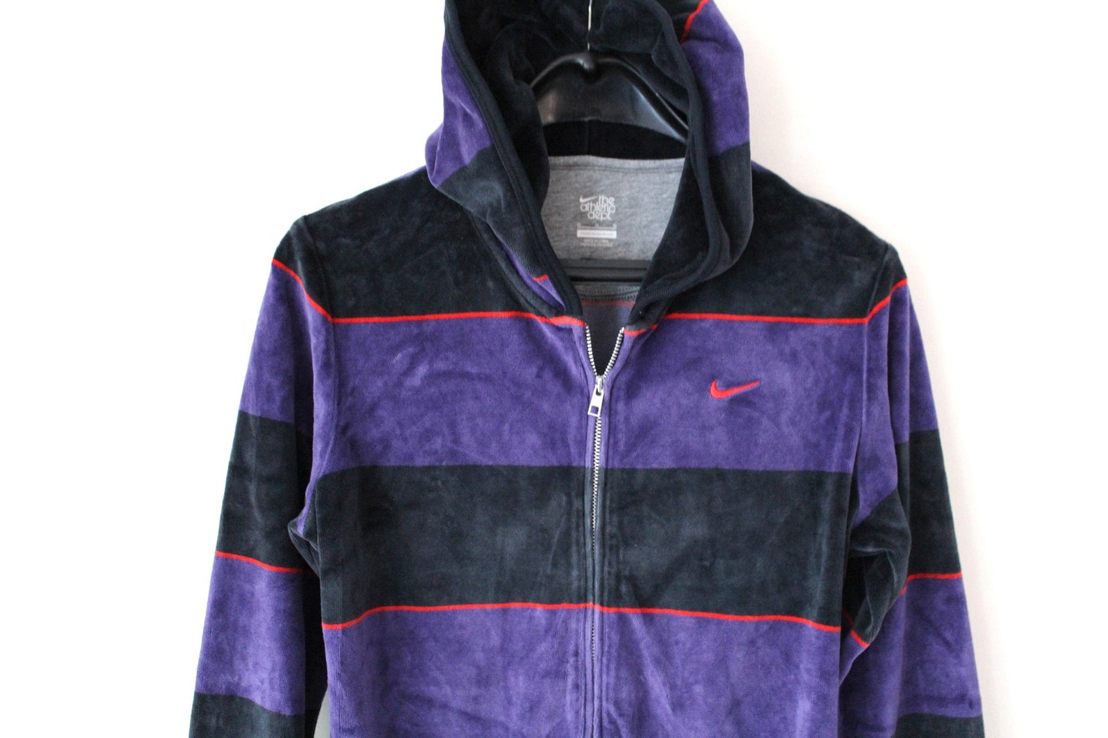 Velvet Nike Sweatshirt Hoodie Vintage Purple Black Track | Etsy