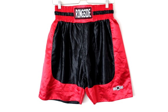 Vintage Boxing Shorts, Red Black Shorts, Ringside