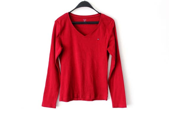 tommy hilfiger red sweatshirt women's