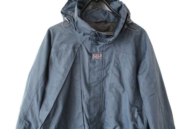 Size Men/'s M Outdoor Hooded Jacket Blue Mountain Jacket Shell Only Vintage Helly Hansen Jacket Hiking Jacket Windbreaker