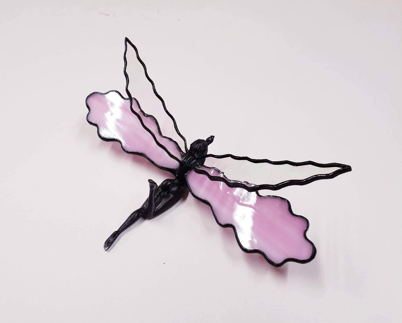 Stained Glass Fairy Statue // Figurine Made in Colored Glass Etsy