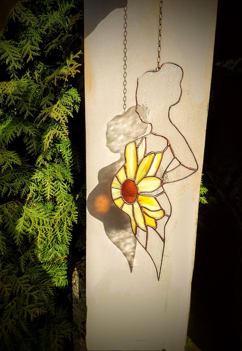 Stained glass suncatcher Pregnancy gift // stained glass image 0