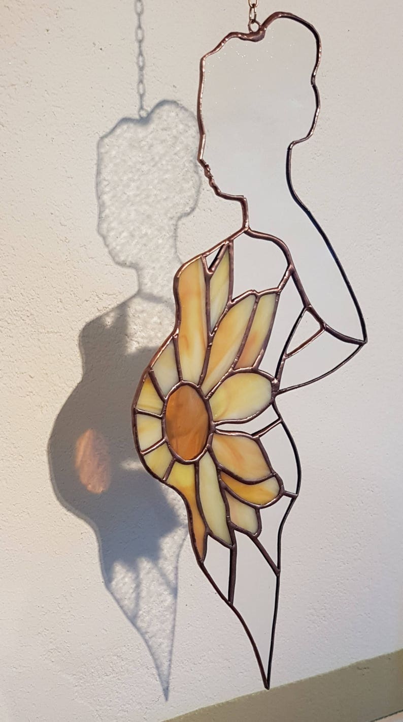 Stained glass suncatcher Pregnancy gift // stained glass image 3
