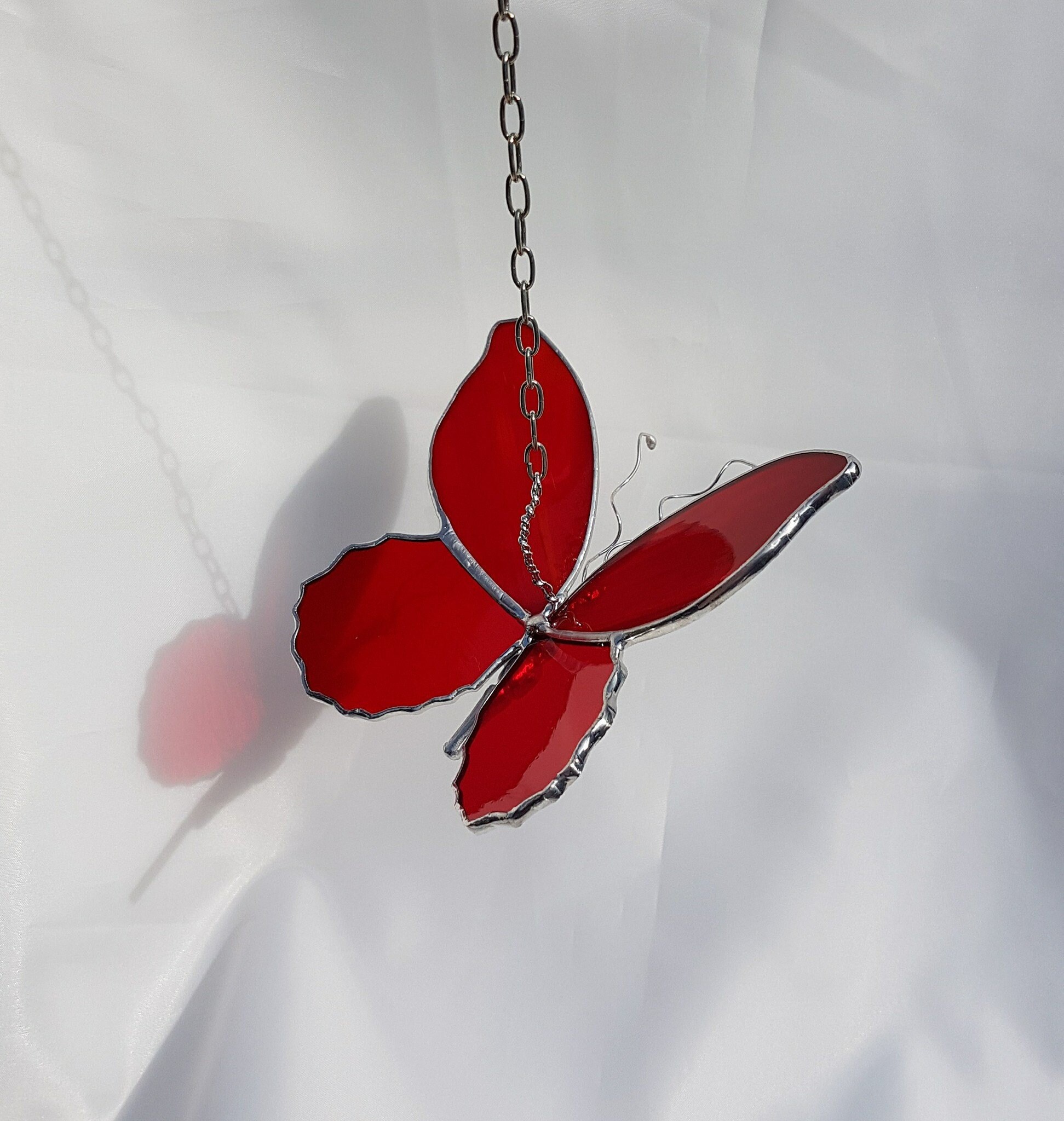 Stained glass butterflies set of 2 butterflies in glass with Etsy