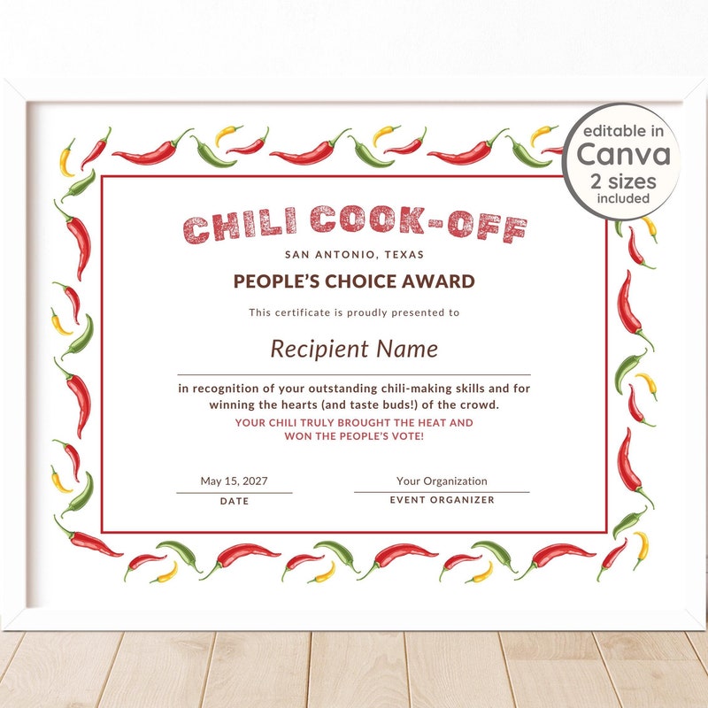 Chili Cook Off Etsy