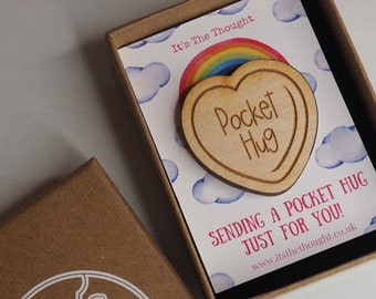 Rainbow pocket Hug Token / Thinking of you / Best friend/ letterbox gift / wellbeing / wellness gift/ positivity/ Break up