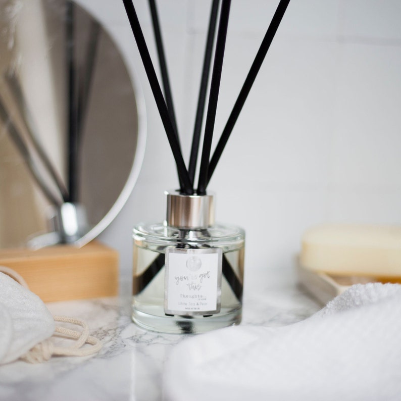 Thinking of you/reed diffuser / Birthday treat/ Cheer up/ positive vibes/ you got this/ gift for her/ home fragrance/ essential oils vegan image 1