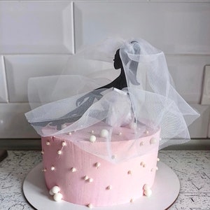 Bridal Shower Sitting Lady Cake. Bridal shower decorations. Bridal cake topper
