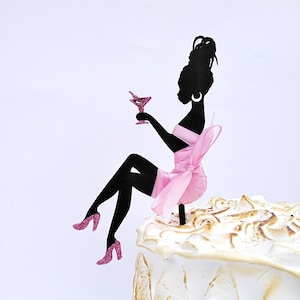 Silhouette topper Girl cake topper Birthday sweet 16 cake topper Silhouette girl Woman fairy black |