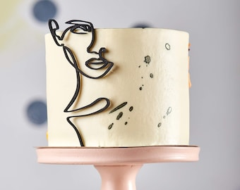 Geburtstag Mädchen Cake Topper Sitzende Frau Silhouette mit Custom Age Party Dekor in Kuchen Geburtstag Cake Topper Silhouette Gesicht Topper