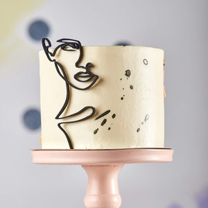 Birthday Girl Cake Topper Sitting Woman Silhouette with Custom Age party decor in cake birthday cake topper silhouette face topper