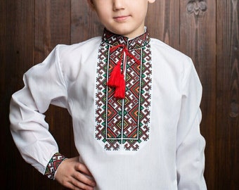 Ukrainian embroidered shirt for boys  3-12yr. Vyshyvanka.  Embroidered children&#39;s shirt