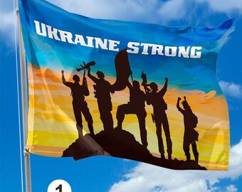 Drapeau ukrainien, gabardine recto-verso, décoration symbole national