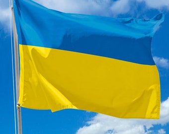 Ukrainian flag from Ukraine made in Ukraine, blue yellow flag, national symbol of Ukraine
