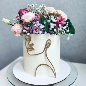 Geburtstag Mädchen Cake Topper.  Femine Geburtstag Tortenfigur, Art Cake Charm.  Frau Gesicht Cake Topper
