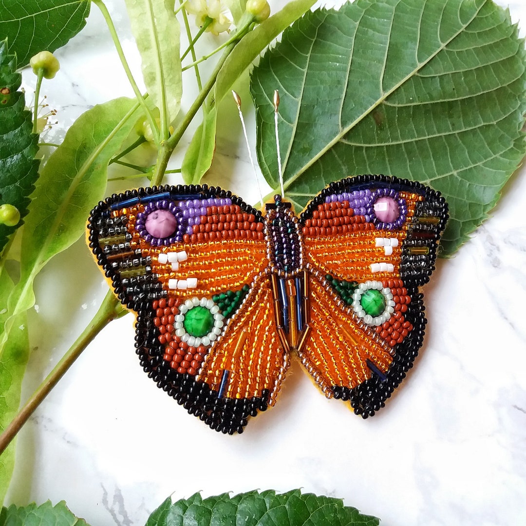 Beaded Brooch. Butterfly Brooch. Beaded Butterfly Brooch. Gift Etsy