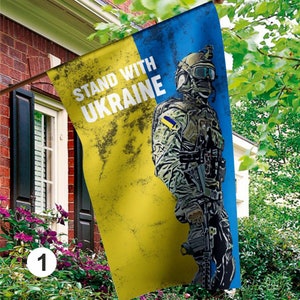 Ukrainian flag from Ukraine made in Ukraine, blue yellow flag, national symbol of Ukraine