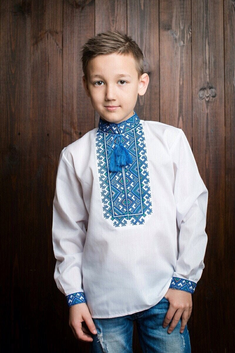 Vyshyvanka Embroidered children's shirt. Gift for Christmas. Traditional Ukrainian shirt for boy