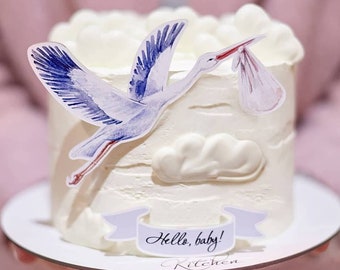 Storch Gender Reveal Cake Topper, Baby-Dusche-Dekor