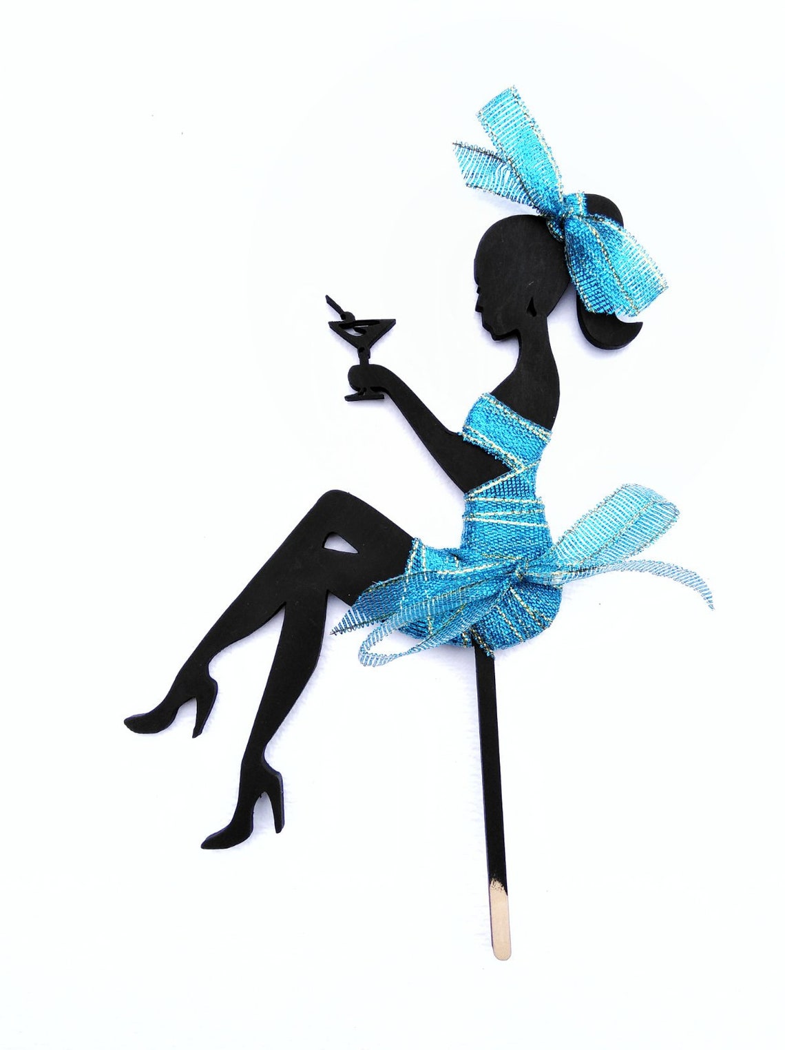 Girl Sitting Silhouette Cake Topper Woman Silhouette cake Etsy