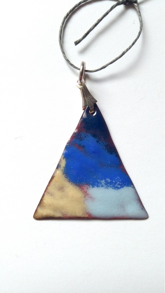 Real enamel triangle pendant