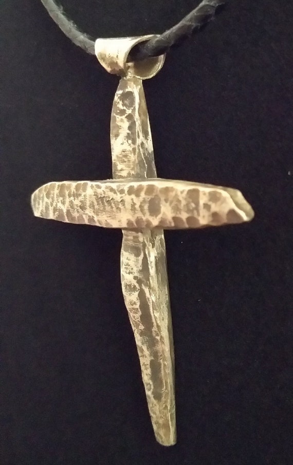 Latin cross pendant in aged silver