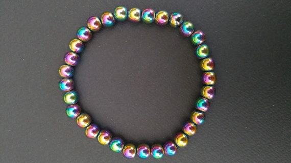 Coloured hematite bracelet
