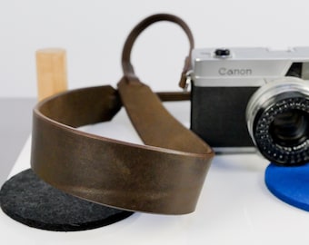 Leather Camera Strap | Wide Camera Strap | Heavy Duty Leather Camera Shoulder Strap | Medium Format | DSLR
