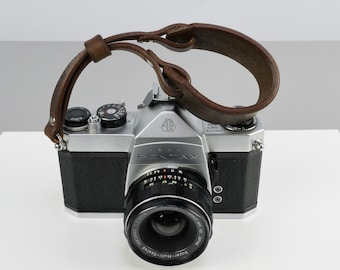 Leather Camera Wrist Strap | Minimal Camera Hand Strap | Brown Leather Camera Strap | Mirrorless, 35mm, DSLR, Point and Shoot Camera Strap