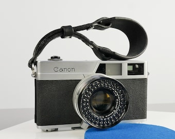 Leather Camera Wrist Strap | Black Leather Camera Strap | Minimal Camera Hand Strap | 35mm Point & Shoot Leather Strap