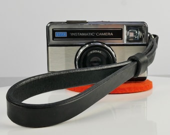 Camera Wrist Strap | Black Leather Camera Strap | Leather Camera Hand Strap | Made in UK