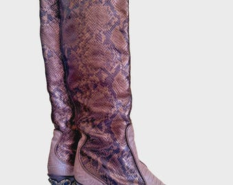 Giuseppe Zanotti Archival Python Western Boots Vicini Y2K Vintage EU40 US 9.5