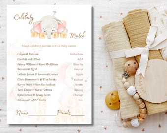 Guess the Celebrity Baby Name Game - Printable Baby Shower Activity