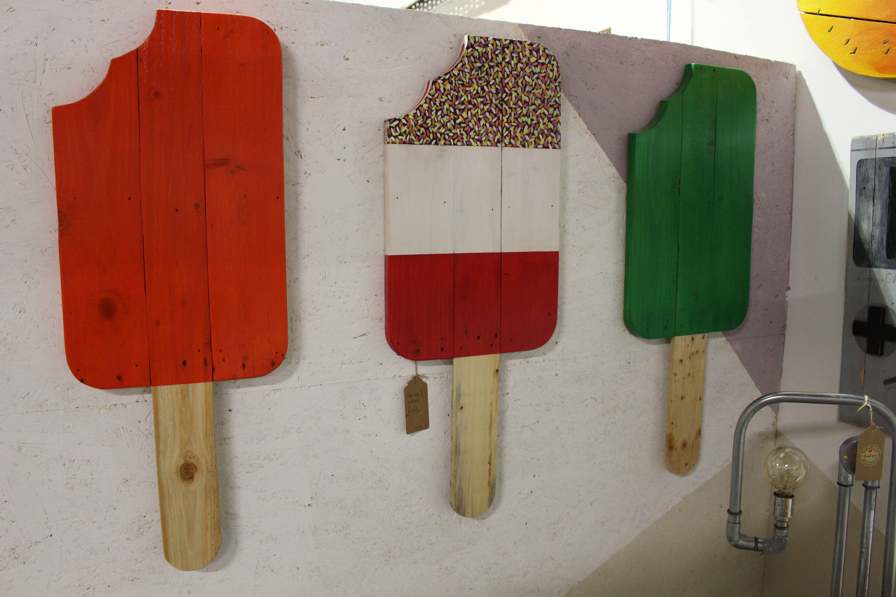 Set of 3 Ice Lolly FAB Ice Lolly Retro Pallet Wall Art Etsy