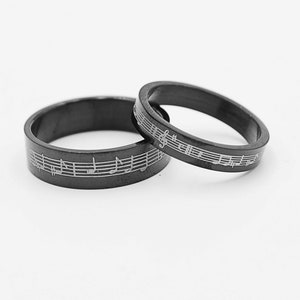 Music Ring - Black Stainless Steel