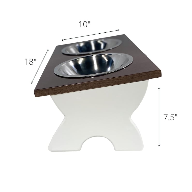Tilted Dog Feeder Black
