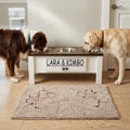 Personalized Elevated 3-Bowl Dog Feeder with Storage: Custom Raised Pet Feeding Station