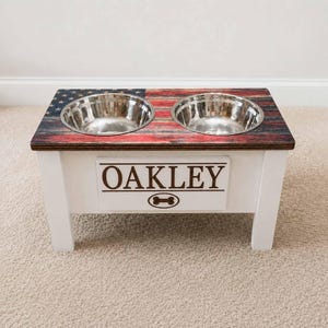 Personalized Elevated Dog Feeder with Storage: Custom Wooden Pet Bowl Stand image 8