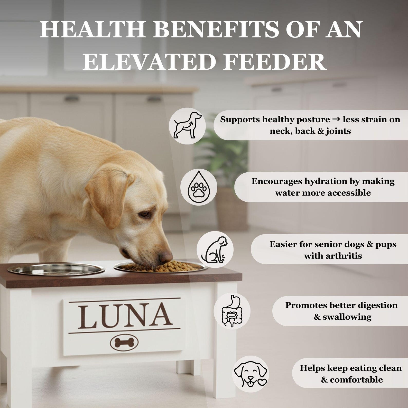 Personalized Elevated Dog Feeder with Storage: Custom Wooden Pet Bowl Stand
